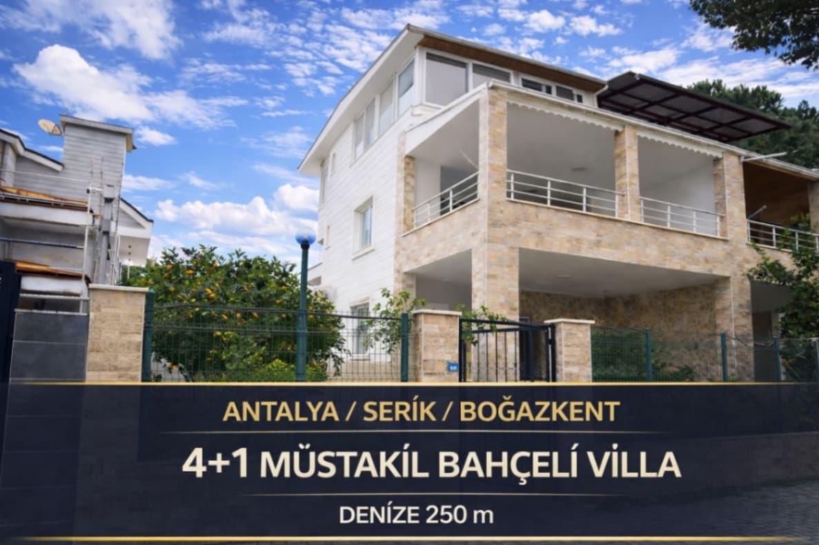 Boğazkent'te Denize 250 m 4+1 Villa