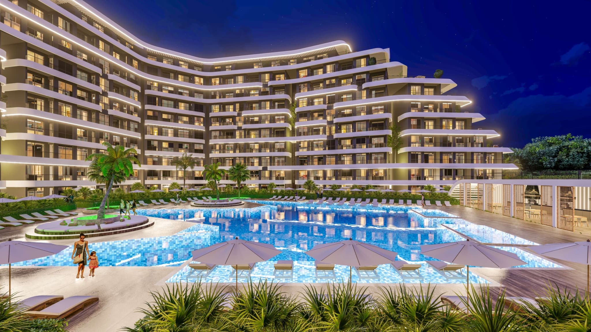 Queen Collection – 1+1 Daire, Lara’da Plaj & 162 000 €’dan - 1+1 Apartment mit Privatstrand ab 162.000 € - 1+1 квартира с пляжем в Ларе от 162 000 €
